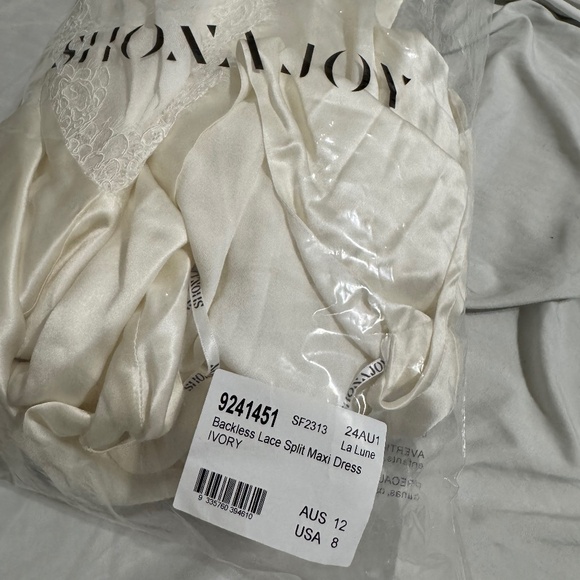 Shona Joy | Dresses | Shona Joy La Lune Cumulus Silk Backless Lace Split Maxi  Dress Ivory | Poshmark